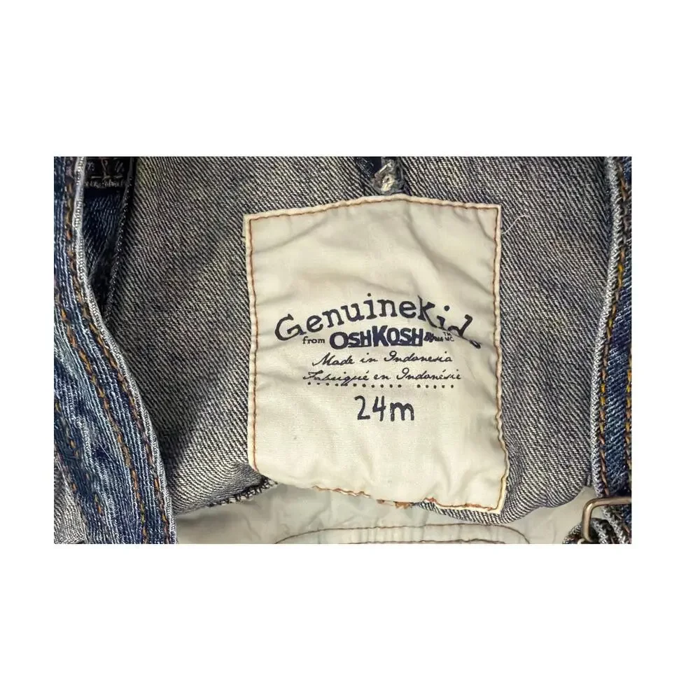 OshKosh B'gosh Genuine Kids Blue Denim Adjustable Overalls Toddler 24m
